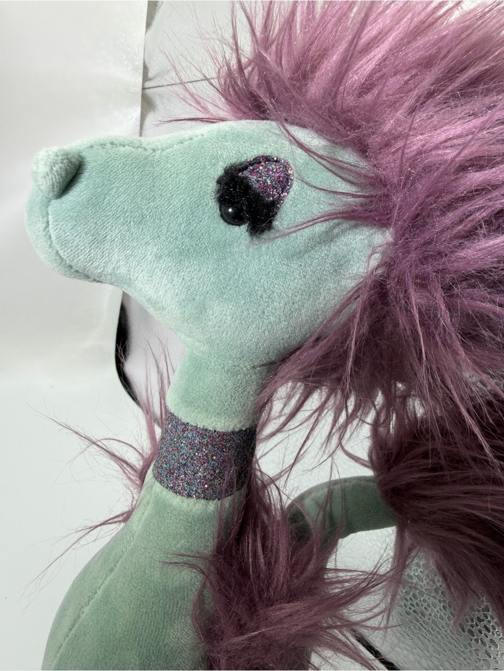 Jellycat Sage Green Plush with Plum Fur Mane - Picture 8 of 11